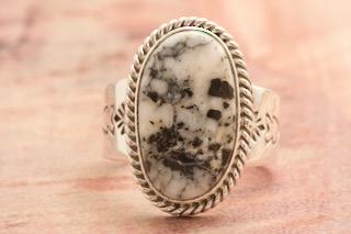 Genuine White Buffalo Turquoise Sterling Silver Ring